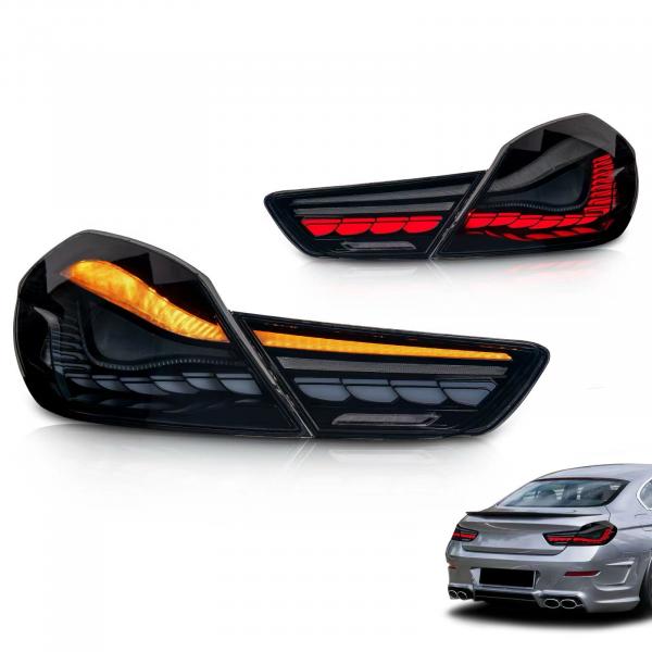 Voll LED Upgrade Design Rückleuchten Set für BMW 6er F06 / F12 / F13 10-17 schwarz/rauch in OLED Technik mit dynamischem Blinker